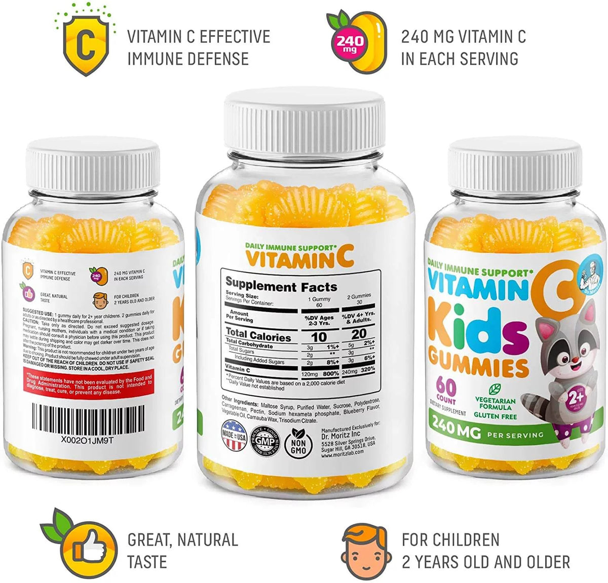 240 mg Low-Sugar Chewable Vitamin C Gummies M197325