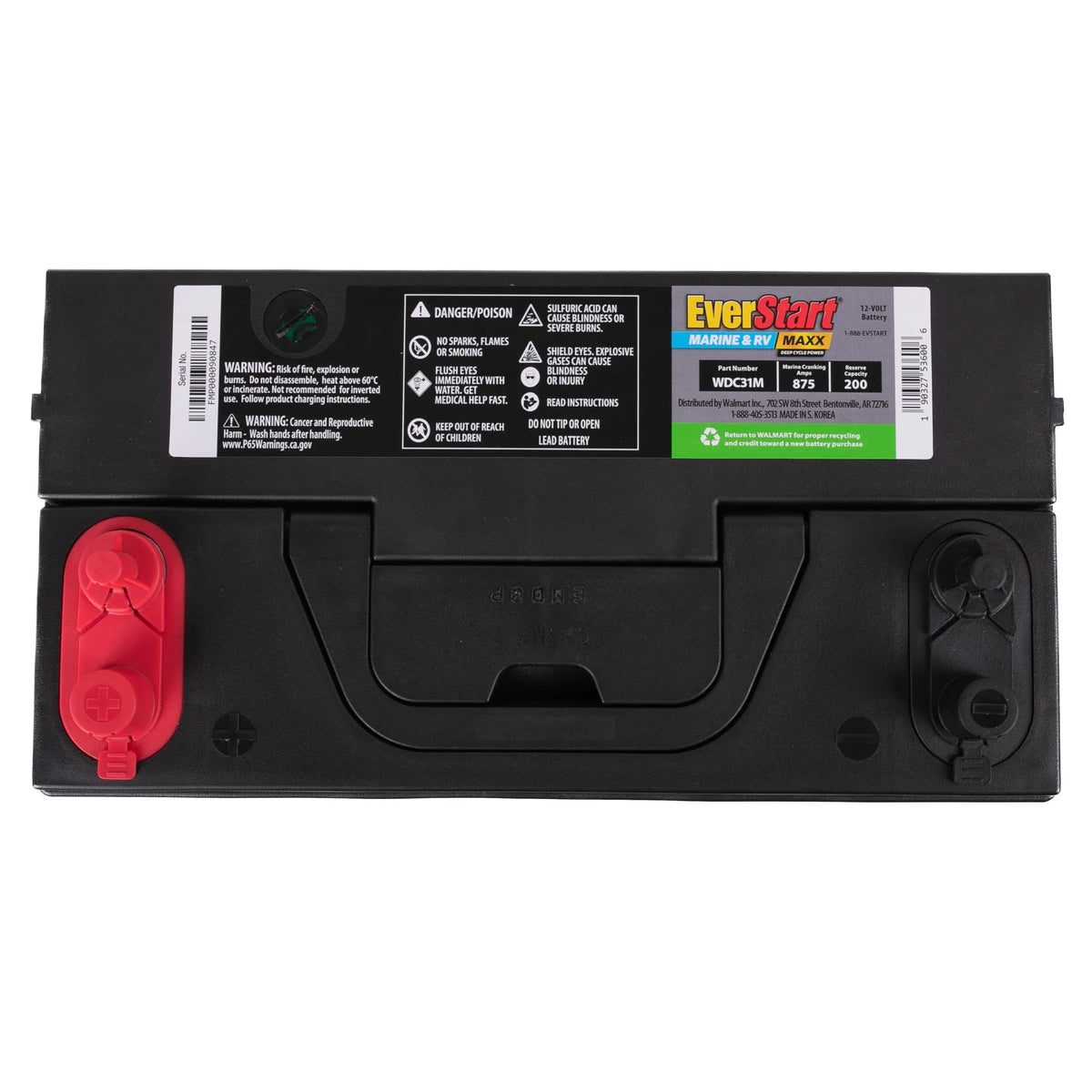 Lead Acid Marine & RV Deep Cycle Battery Group Size 29DC 12 Volt 845 MCA W85789