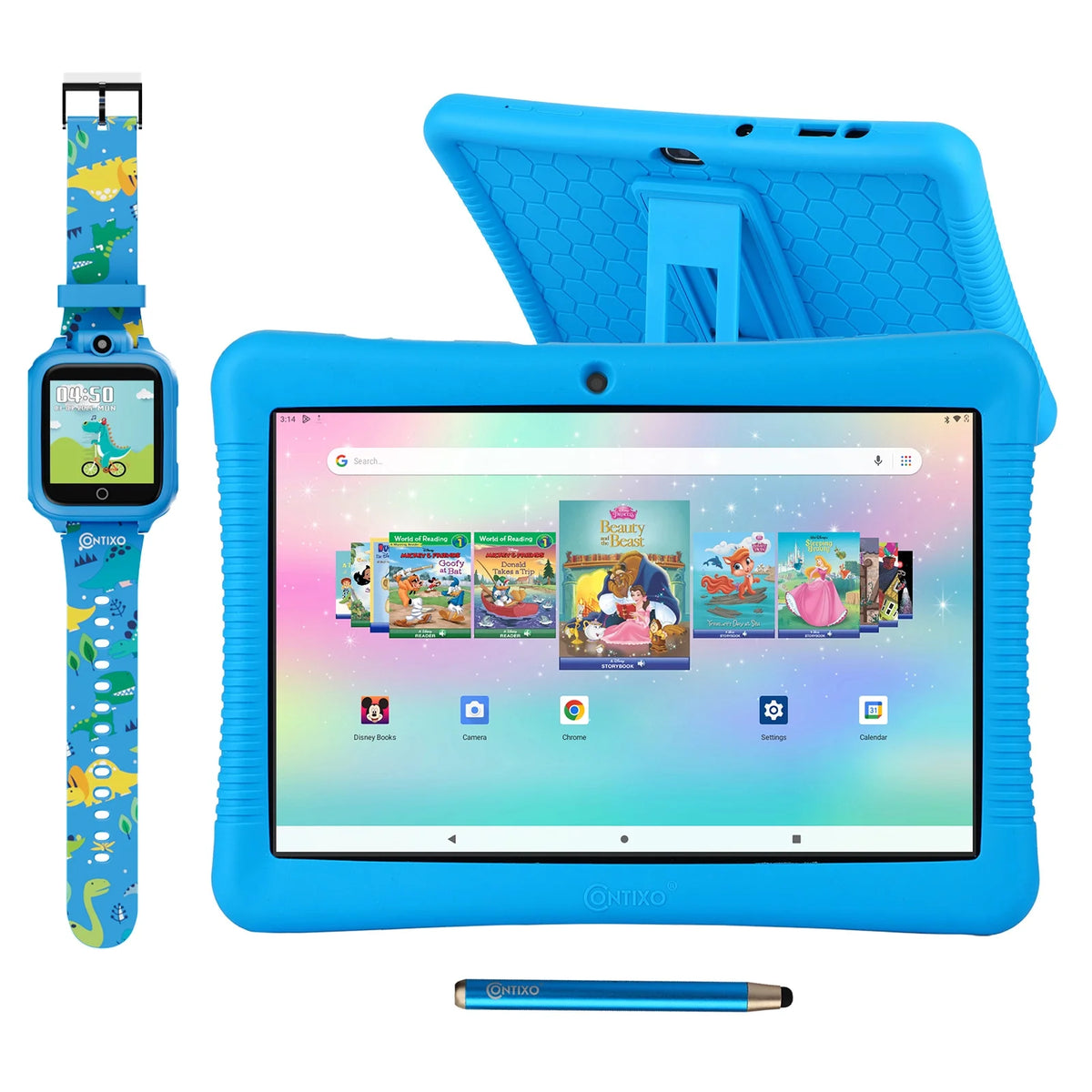 10" Android Kids Tablet and Smart Watch Bundle 64GB, Blue M3279