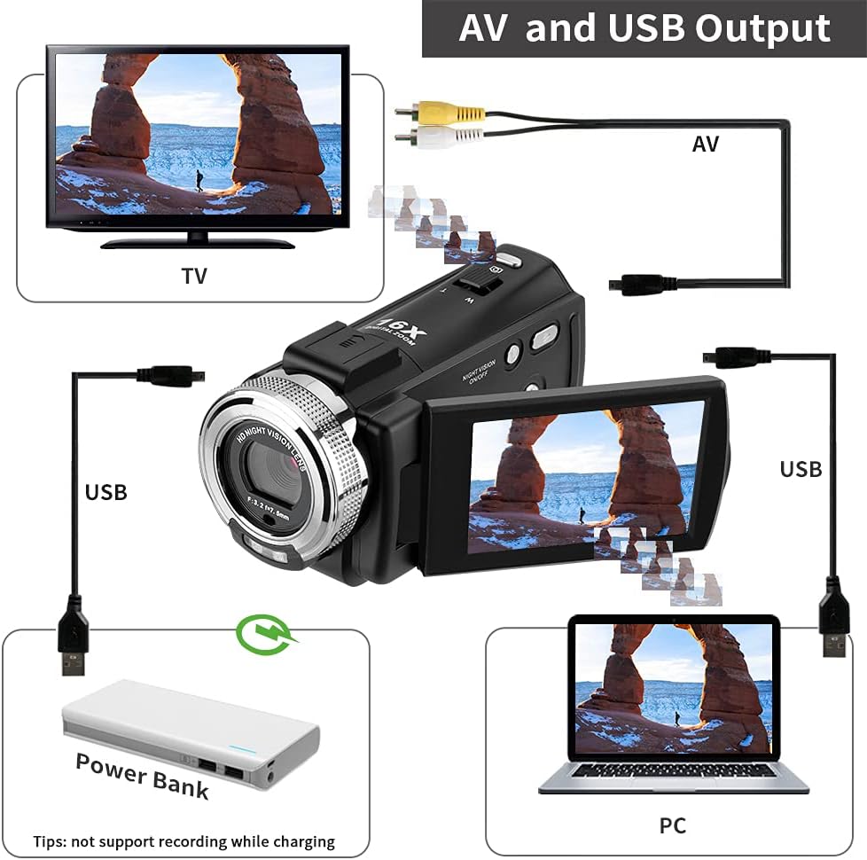 1080P Digital Camcorder with IR Night Vision Light F73151