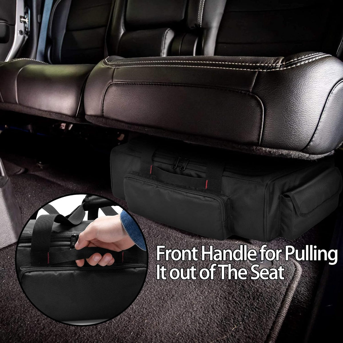 Black Underseat Truck Storage Organizer with Detachable Divider E502116