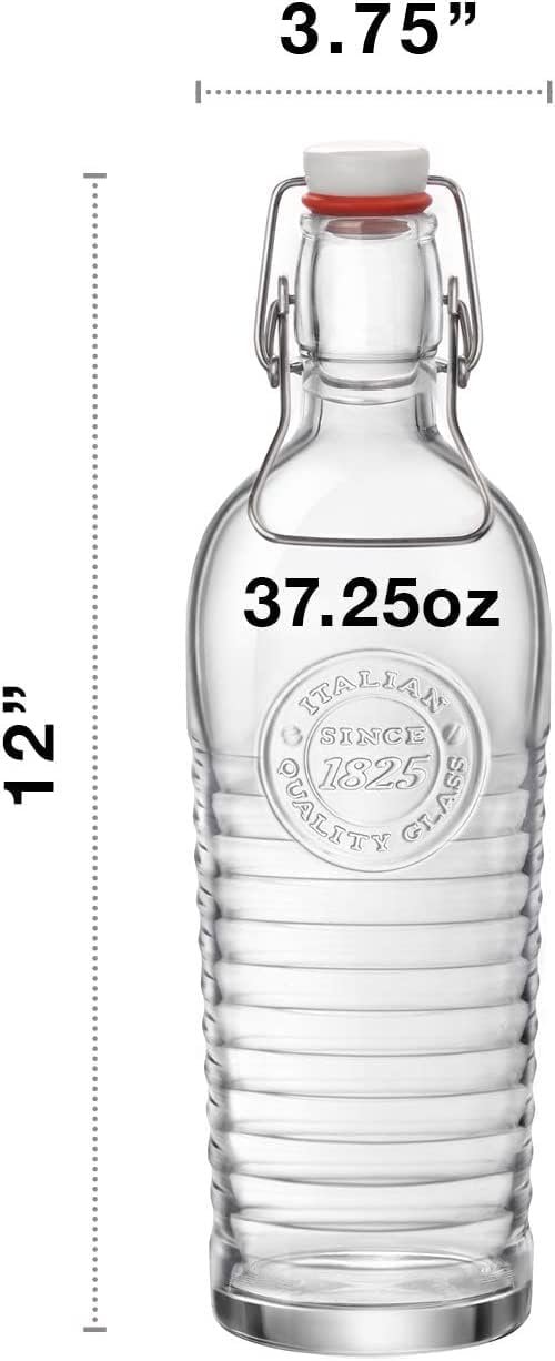 37.25oz Glass Water Bottle with Metal Clamp N345938