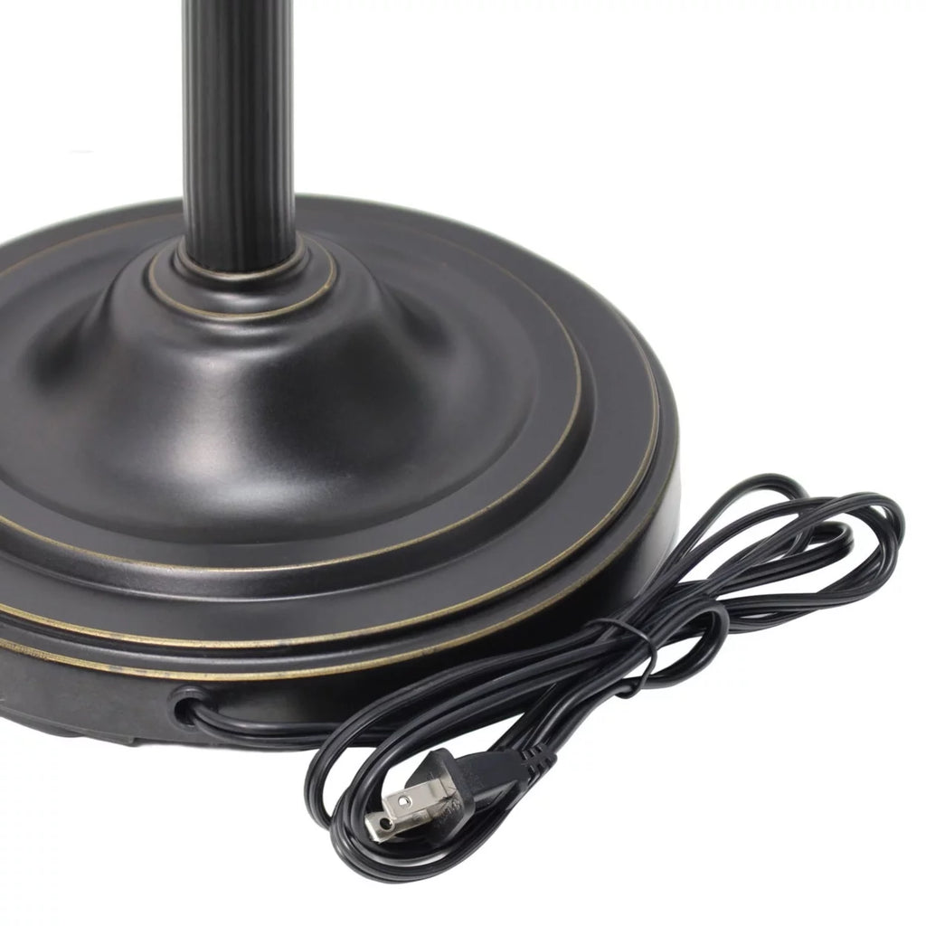3 Light Floor Lamp with White Scalloped Glass Shades, Restoration Bronze C6520