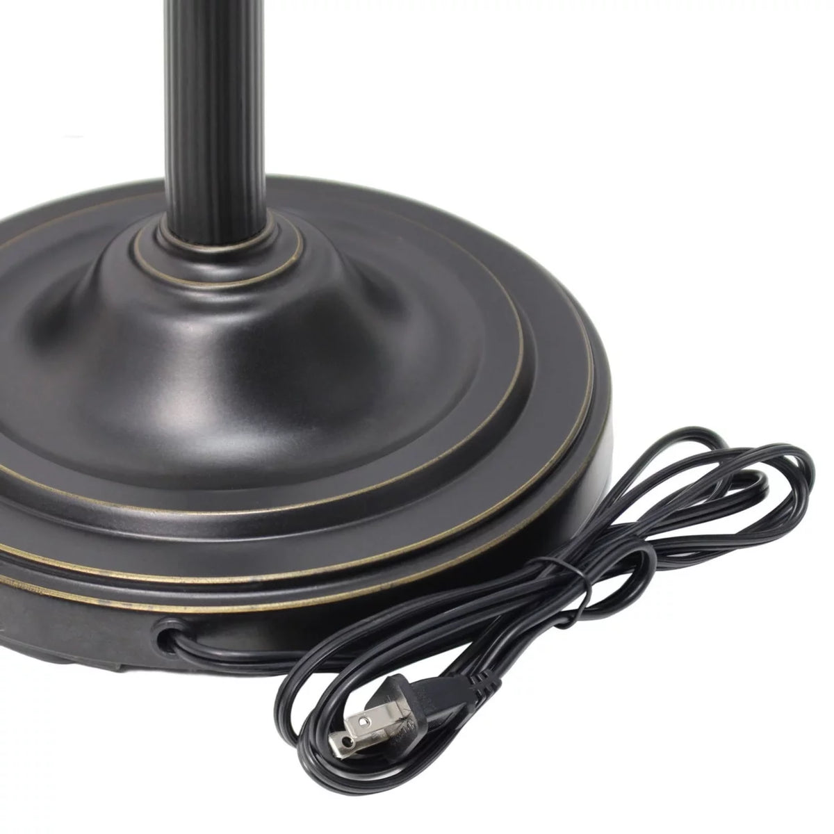 3 Light Floor Lamp with White Scalloped Glass Shades, Restoration Bronze C6520