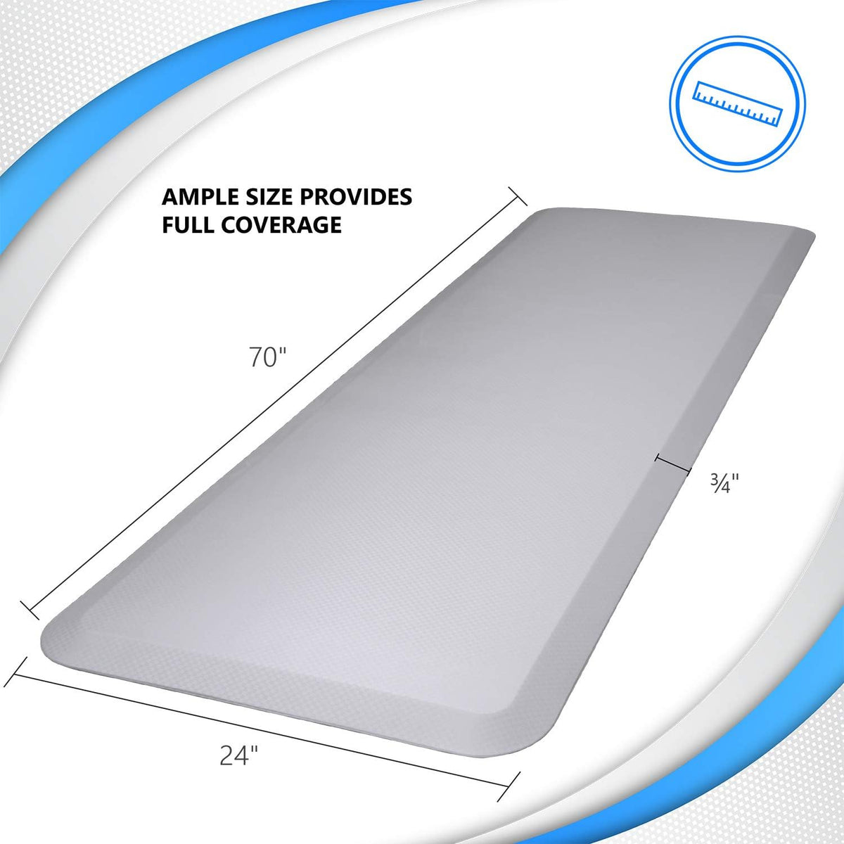Bedside Floor Mats Non-Slip Beveled Edge P86445