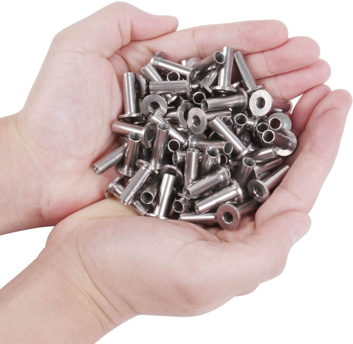 120 Pack Stainless Steel Protector Sleeves for 1/8 Wire Rope Cable Railing T564