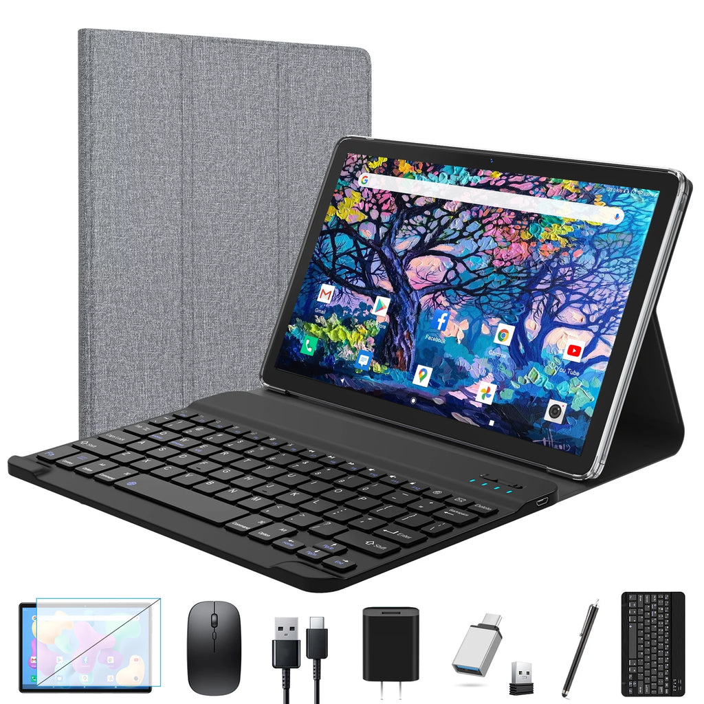 Gray 10.1 inch 128GB Tablet with Keyboard Y47069