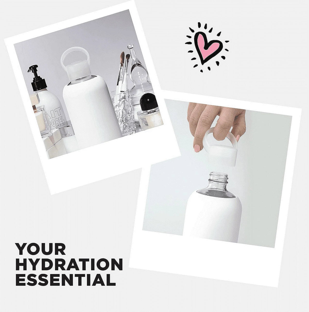 16oz Glass Water Bottle with Removable Silicone Sleeve X418