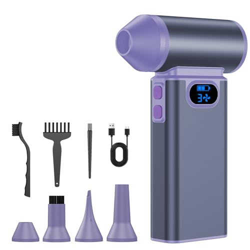 Black Rechargeable Electric Air Duster with Digital Display Y56423