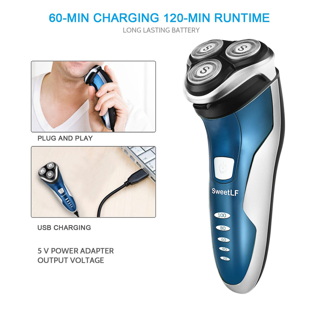 Blue Pack of 2 Rechargeable Waterproof Electric Shaver W42995
