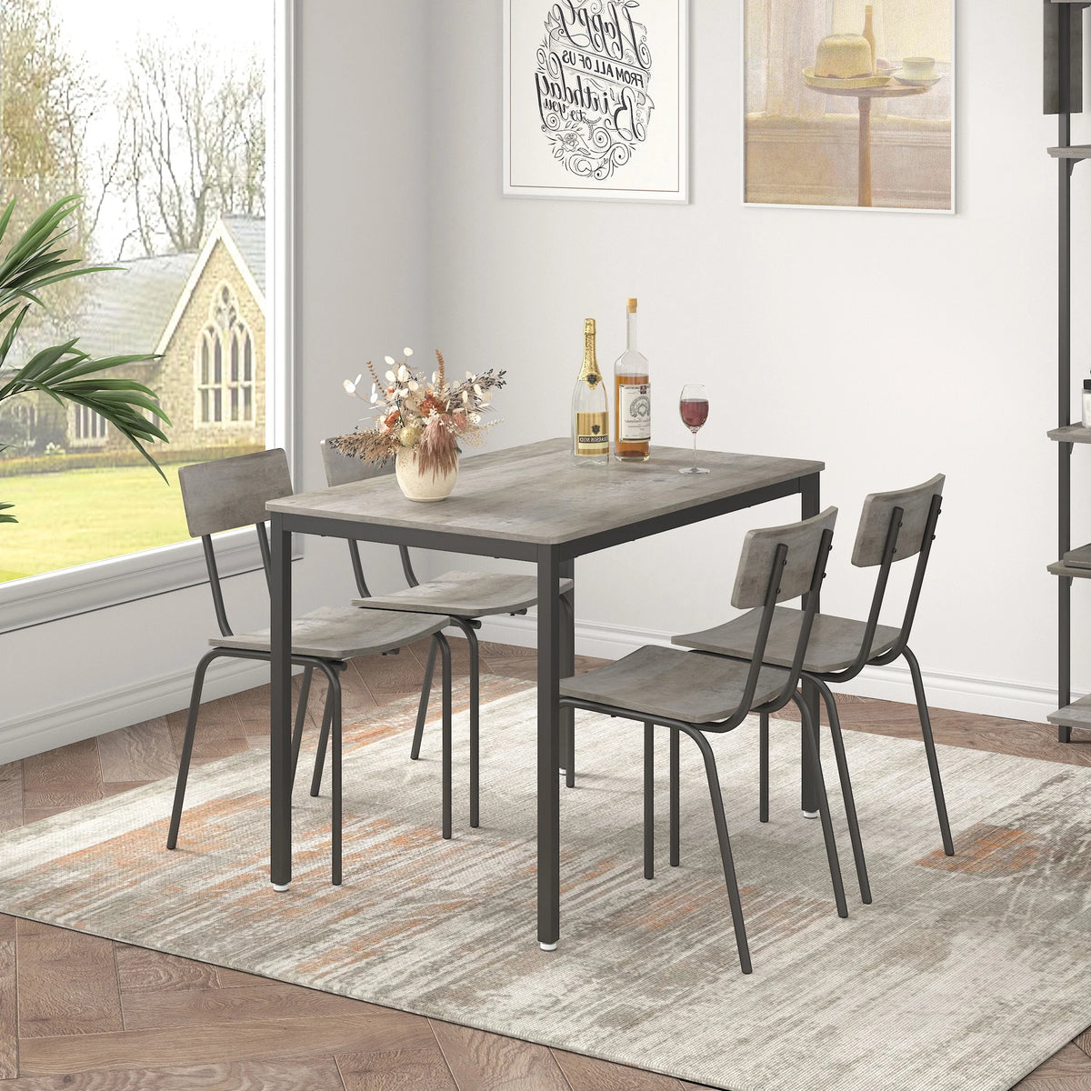 5-Piece Dining Table Set with Chairs V413