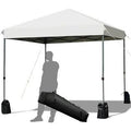 White 8x8 ft Pop Up Canopy Tent with Wheeled Carry Bag Q3184