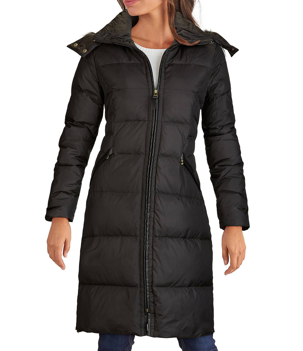 Faux Fur-Trim Puffer Coat Medium / Black M16143