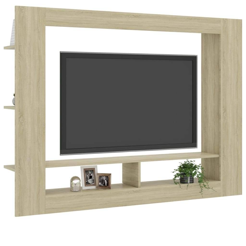 White Sonoma Oak Chipboard TV Cabinet S346334