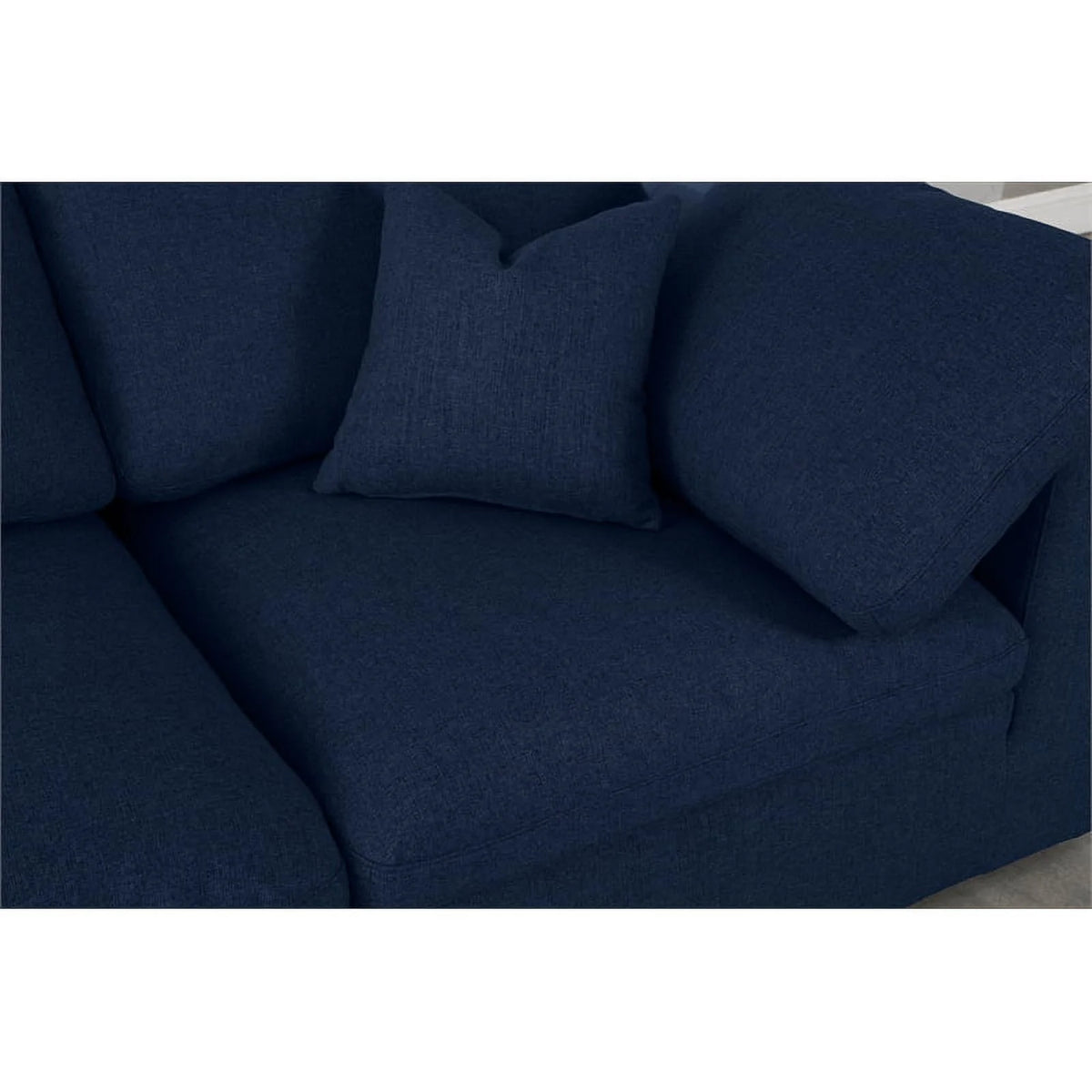 Navy Linen Fabric Modular Sectional D6188