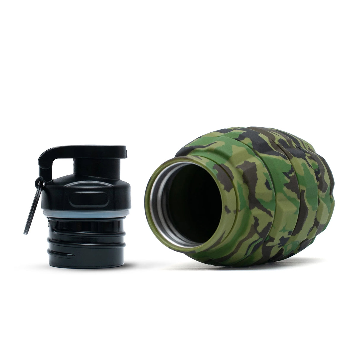 Green Camo Collapsible Spill Resistant Silicone Spit Cup with Lid B664265