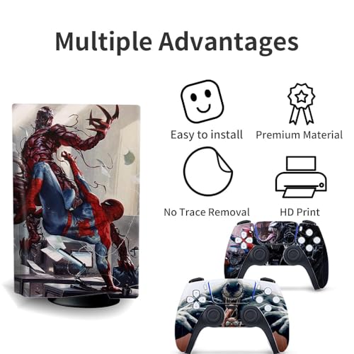 Spider Red PS5 Skin Digital Edition Console and Controller Cover Set F1613