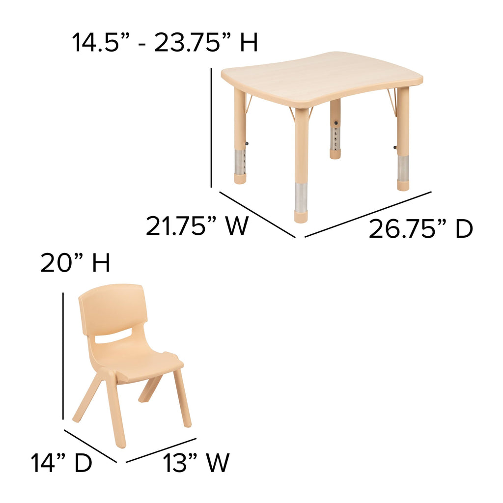 Green Rectangle Plastic Activity Table Set with 2 Chairs O807294