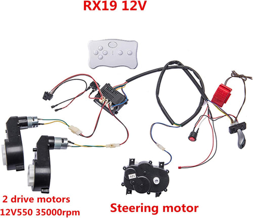 12V Remote Control Circuit Board Wires Switch Gearbox with Motors Children Electric Ride On Car Accessories Q70272