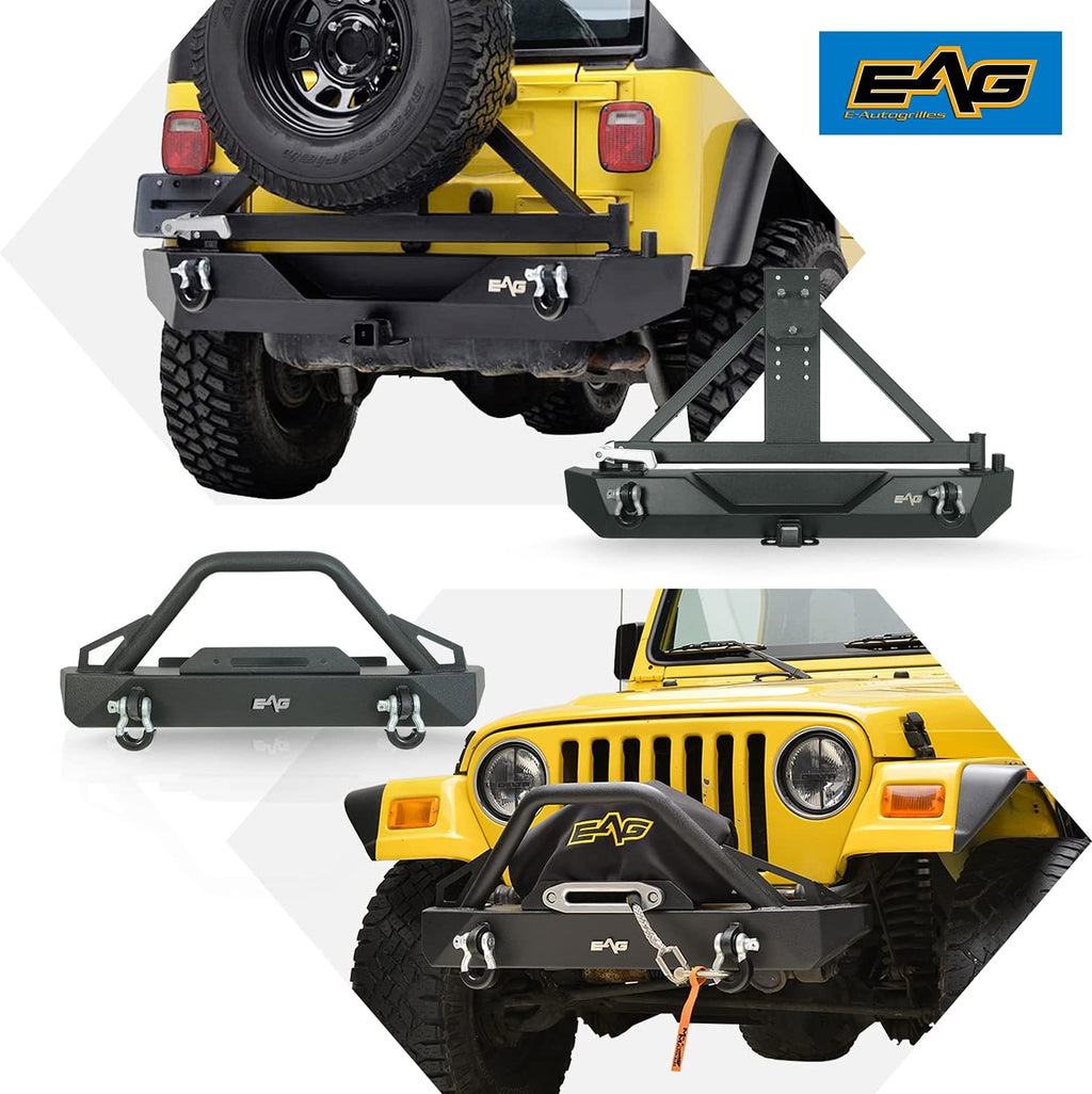 Heavy Duty Front and Rear Bumper with Tire Carrier Combo G922017