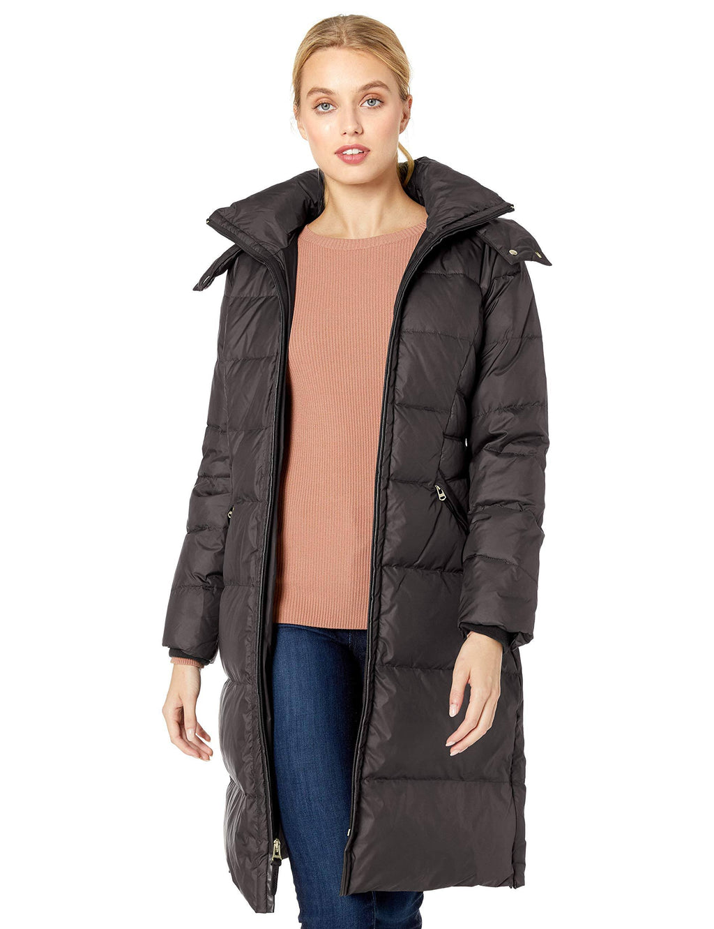 Faux Fur-Trim Puffer Coat Medium / Black M16143