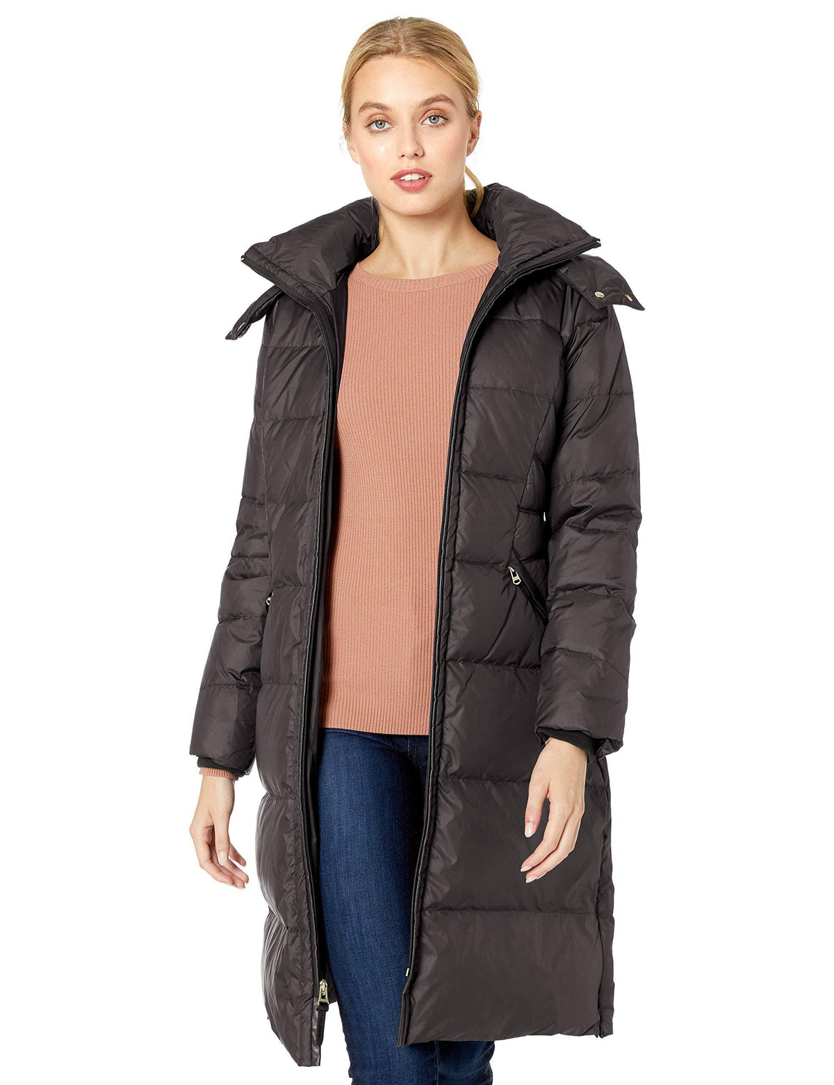 Faux Fur-Trim Puffer Coat Medium / Black M16143