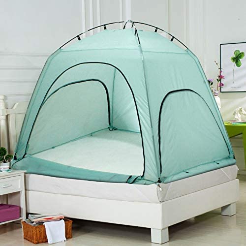Bright Blue Privacy Tent on Bed J13952
