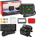 6 Gang Switch Panel Circuit Control Relay System with Fuse Wiring Harness Automatic Dimmable ON-Off LED Switch Pod U79806