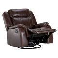 Brown Faux Leather Reclining Swivel Chair V44117