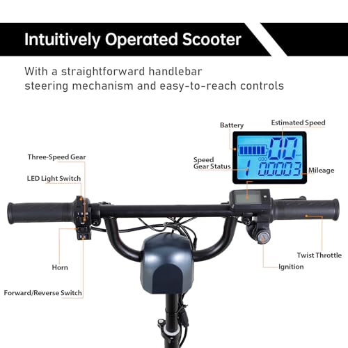 Blue 3-Wheel Folding Mobility Scooter Q18026