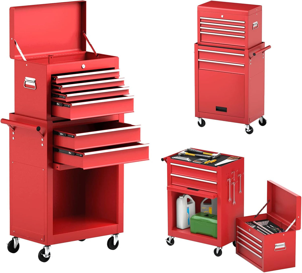 6 Drawer Rolling Tool Chest Storage Cabinet with Keyed Locking System R87040