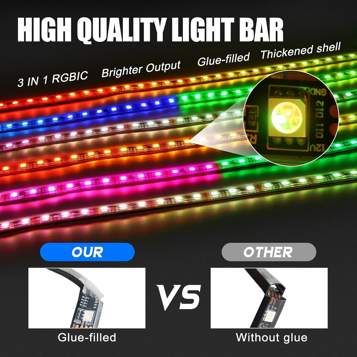 6 PCS LED Car Underglow Light Kit D508