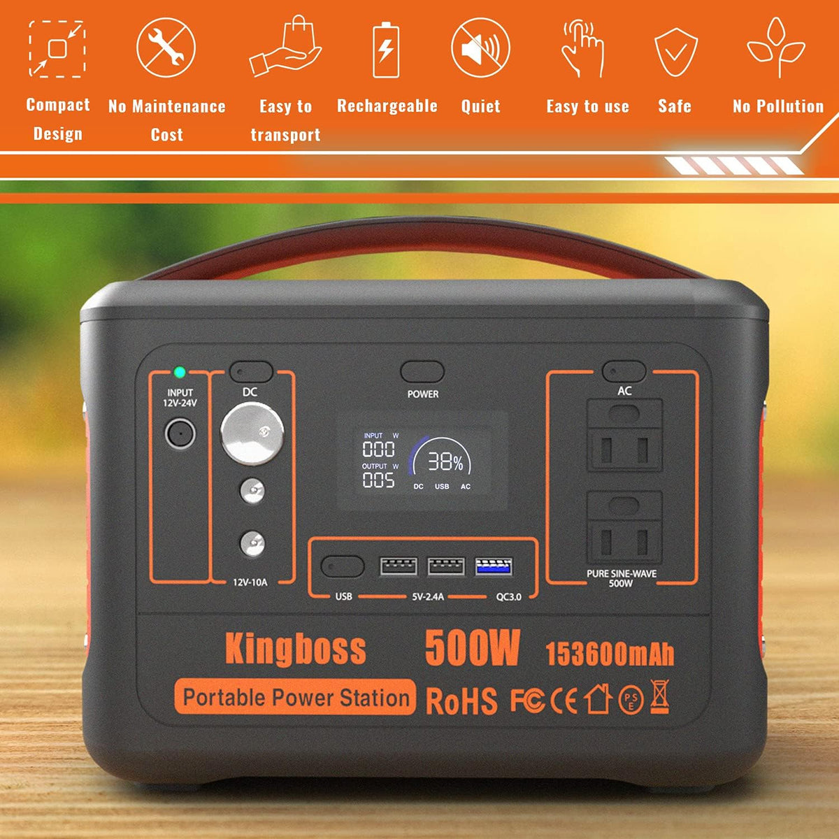 Portable Power Station 500W 568WH Lithium Battery A639408