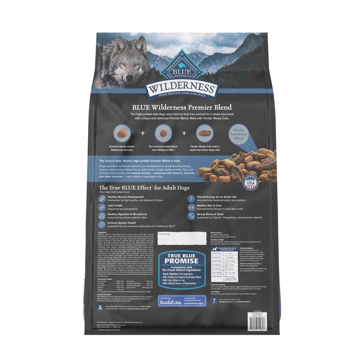 Blue Buffalo Wilderness Chicken Dry Premier Blend Adult Dog Food L4967