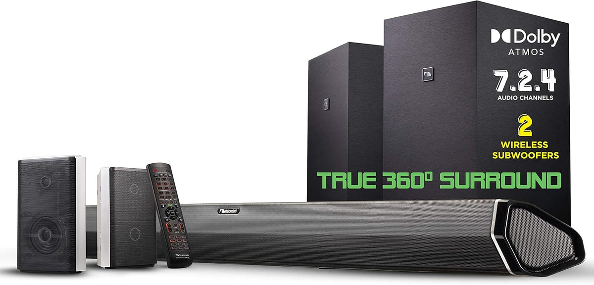 7.1.4 Channel 600W Soundbar with 8" Wireless Subwoofer and 2 Rear Surround Speakers Q87659