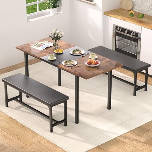 Extendable Kitchen Table with Benches R23258