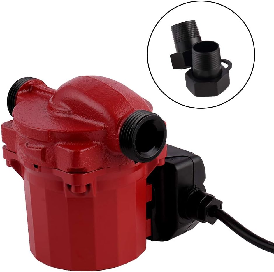 Hot Water Circulator Circulation Pump 115V/60Hz 3-Speed Cast Iron Booster Pump 1.5 inch Outlet 46/67/93W W5166