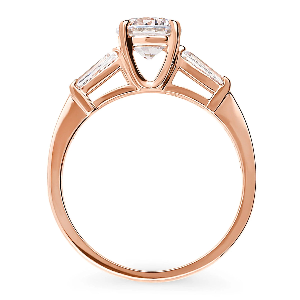 Rose Gold Plated Sterling Silver Solitaire Ring K882361