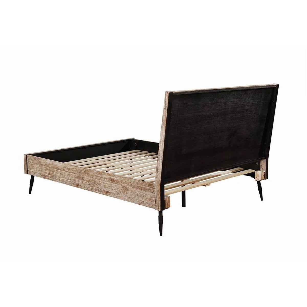 Brown Wood Eastern King Platform Bed D587