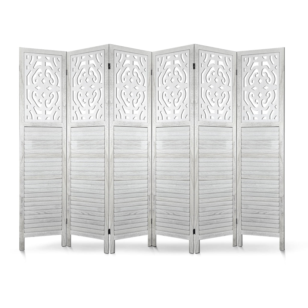 White 6 Panel Room Divider E84693