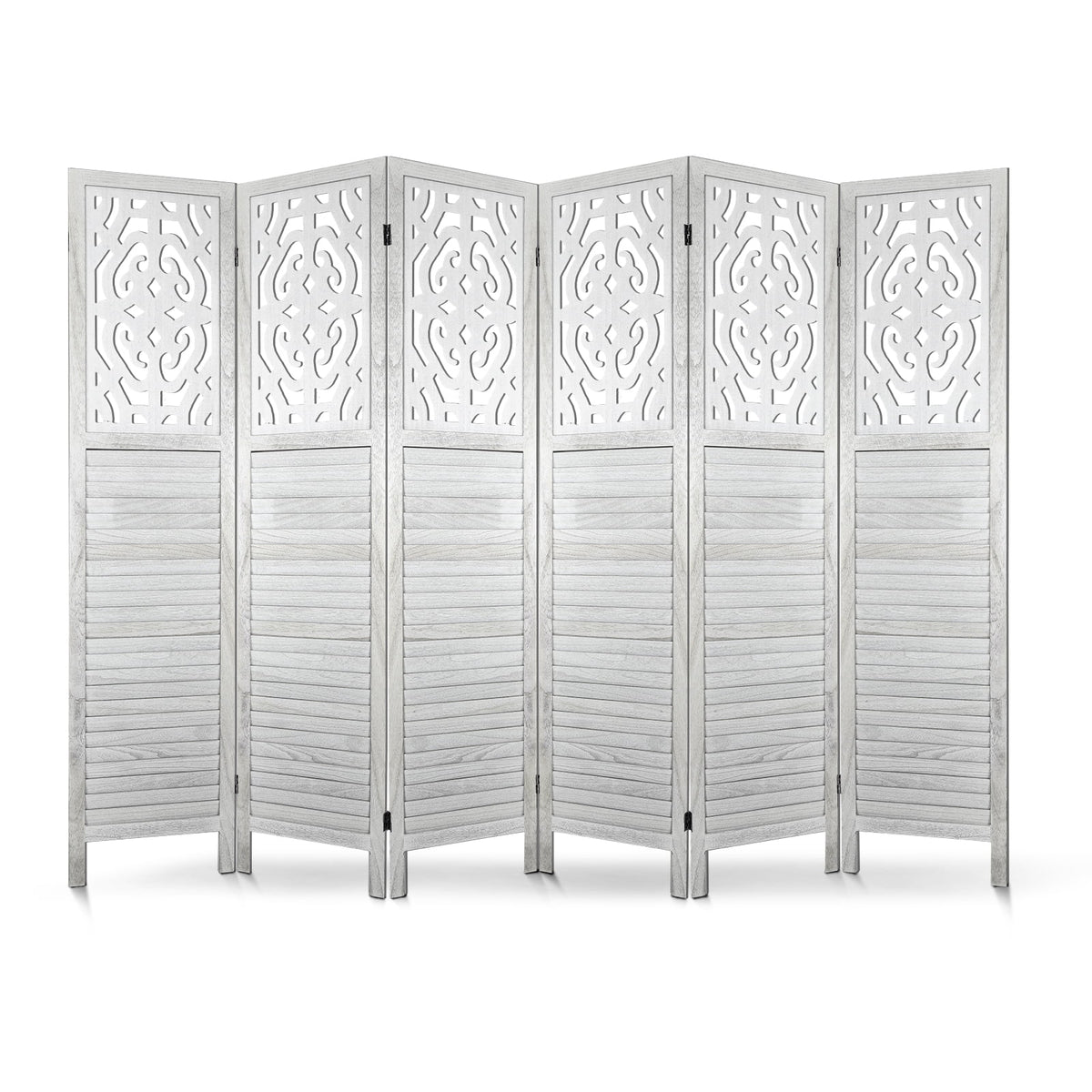 White 6 Panel Room Divider E84693