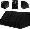 Gray 2Pcs Collapsible Magazine File Holder with 3 Vertical Compartments Q763085