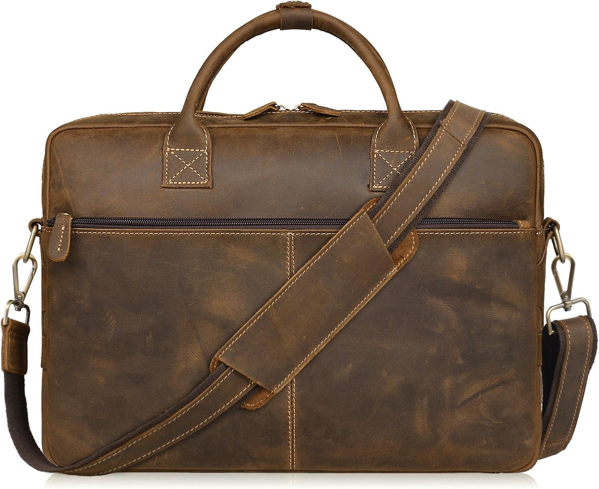 Brown Genuine Leather Briefcase Bag H13387