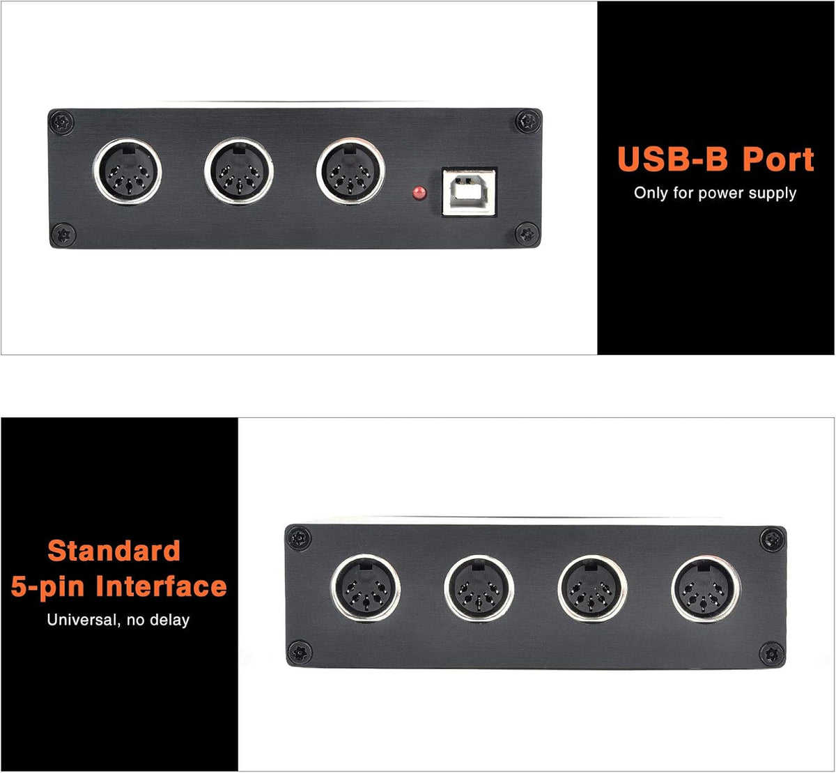 USB MIDI Interface 1-in 6-out MIDI Thru Box S156
