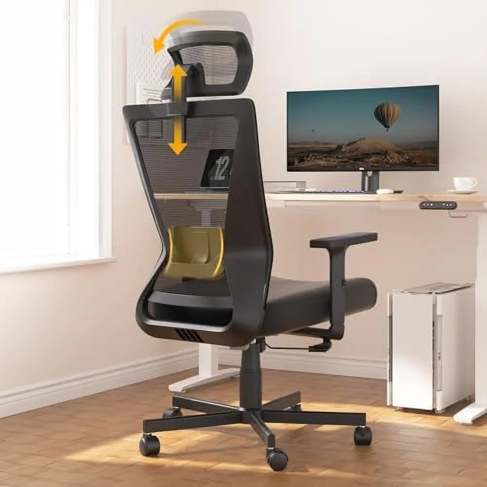 Black Ergonomic Mesh Office Chair with Lumbar Support Y279
