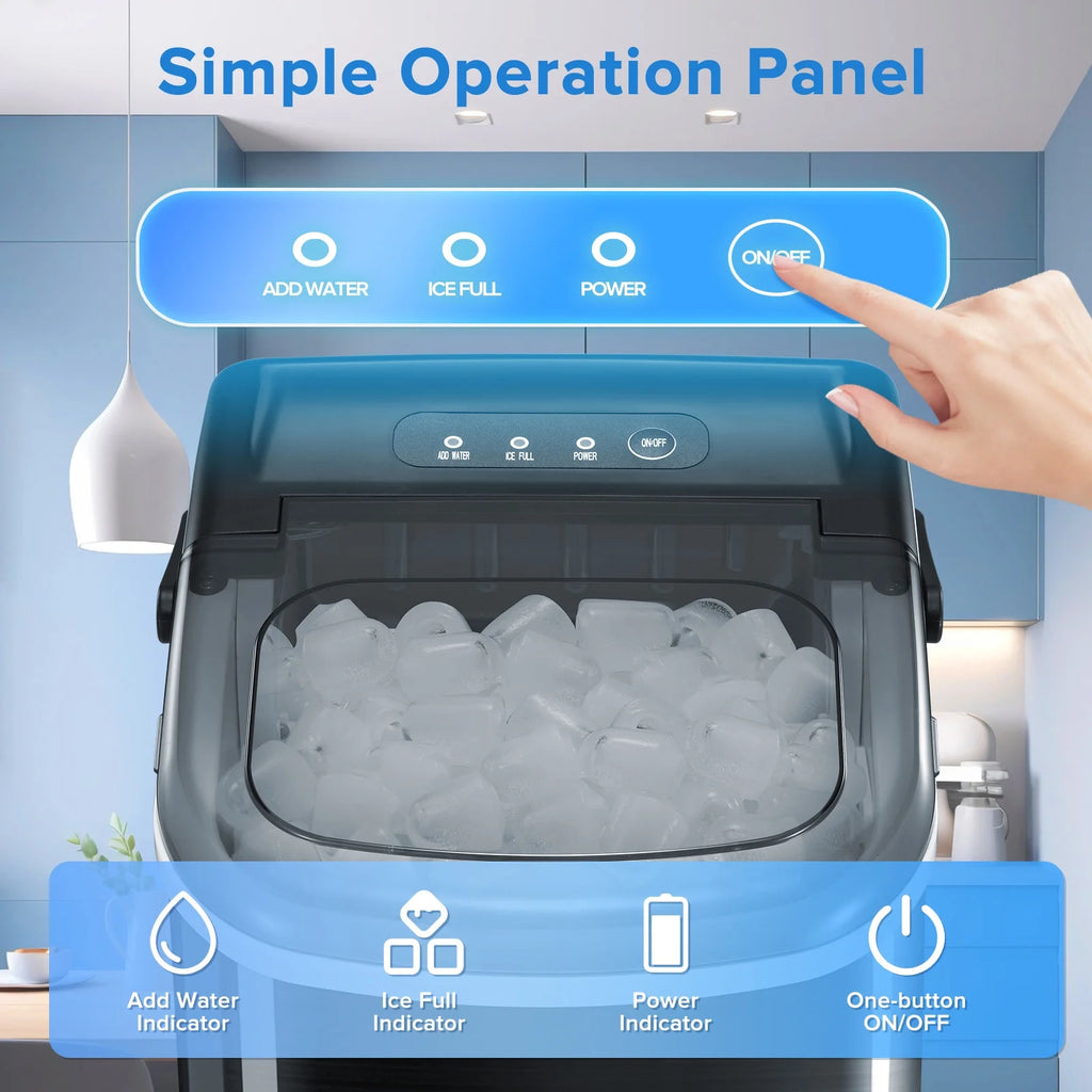 Portable Countertop Ice Maker 26lbs/24H Stainless Steel Black X71648