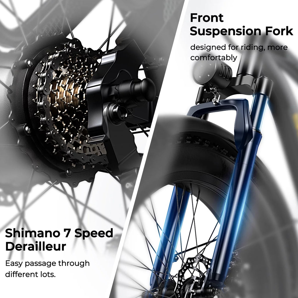 750W Fat Tire Electric Bike 26''x4'' 48V 15Ah G8741