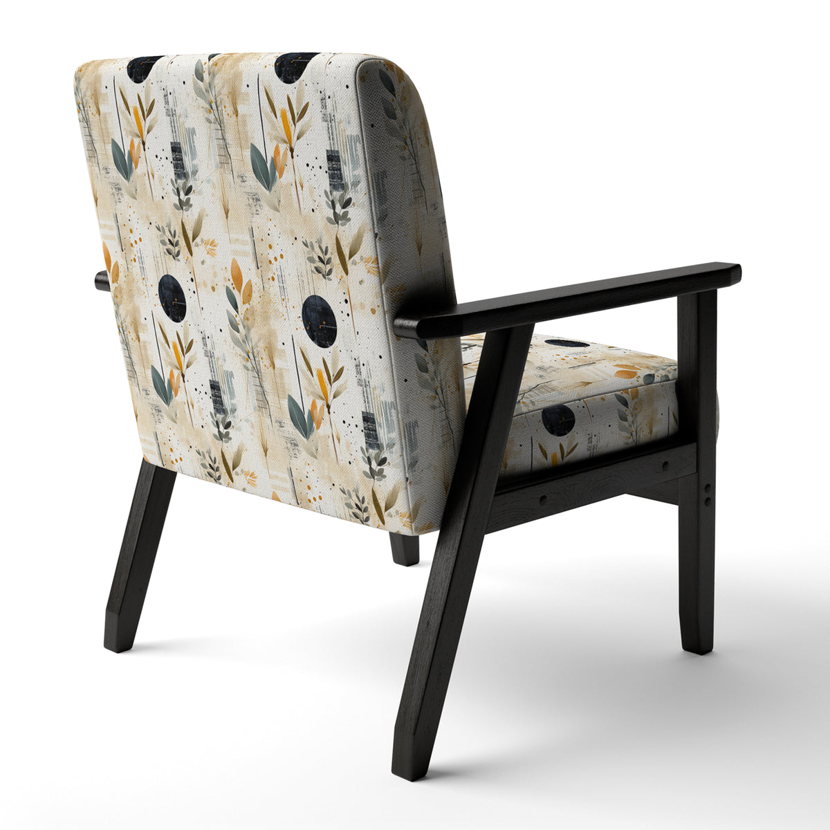 Beige Upholstered Floral Accent Chair and Cottage Arm Chair C418311