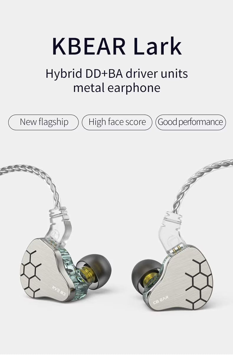 KBEAR Lark 1BA+1DD In Ear Monitor Wired Earphone A565