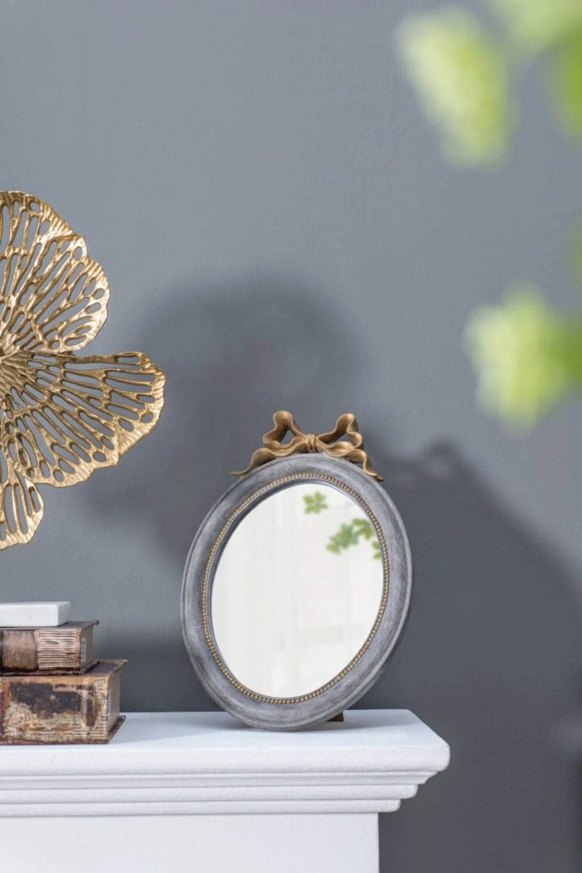 Vintage-Style French Oval Wall Mirror E793554